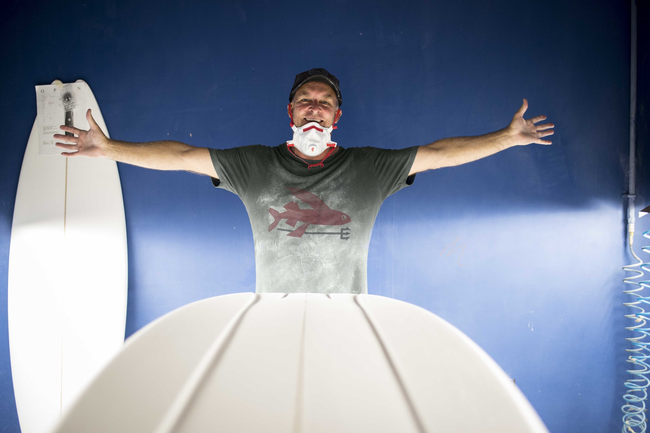 Gary McNeill in the shaping bay
